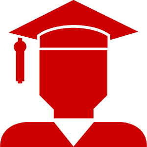 red icon of graduate